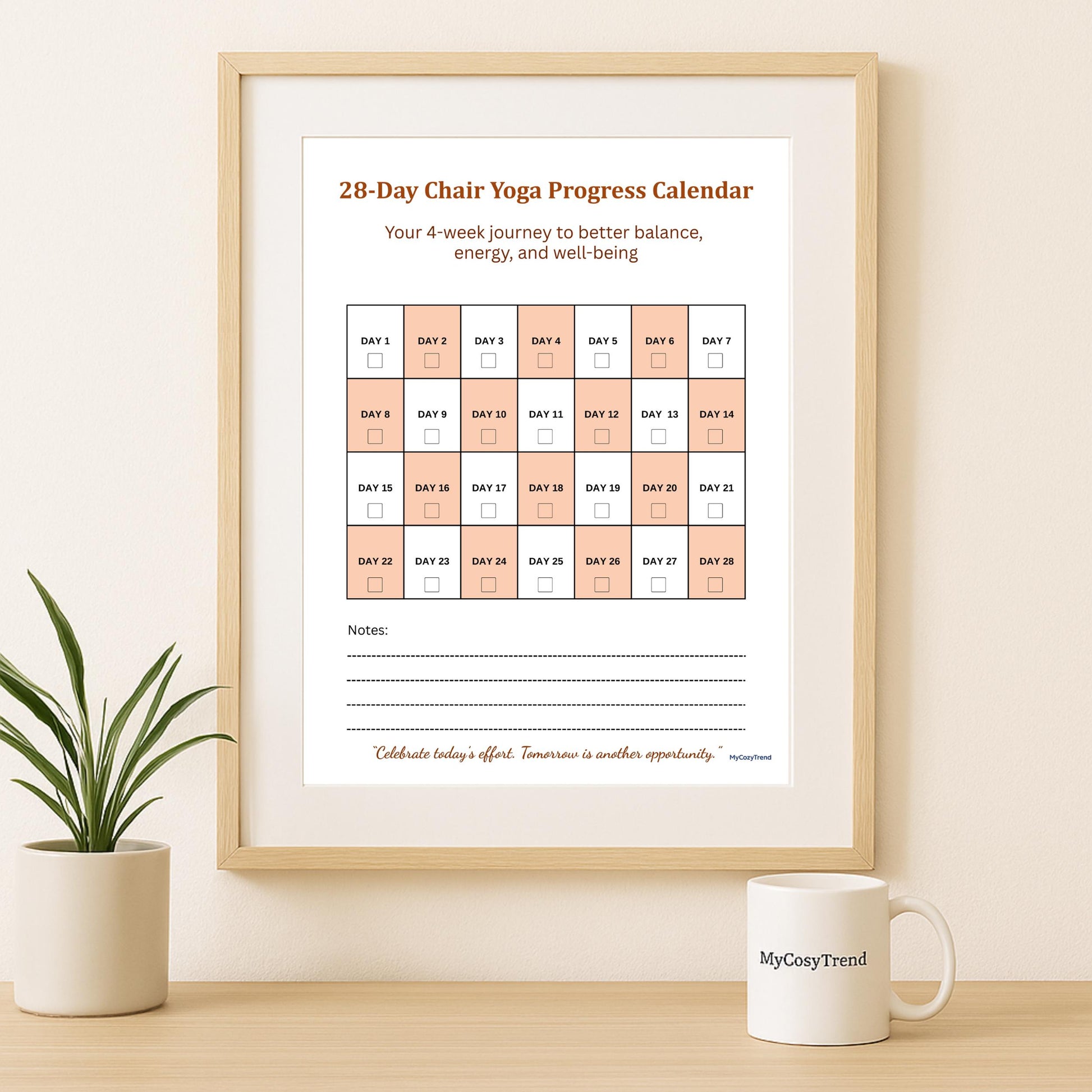 Chair Yoga for Seniors – 4 Week Fitness & Gratitude Journal Program | printable seated exercise plan with gratitude journal PDF