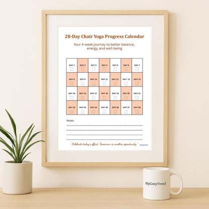 Chair Yoga for Seniors – 4 Week Fitness & Gratitude Journal Program | printable seated exercise plan with gratitude journal PDF