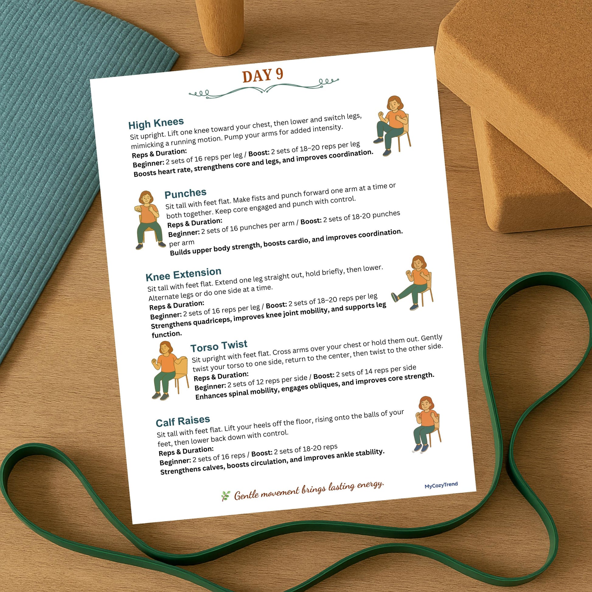 Chair Yoga for Seniors – 4 Week Fitness & Gratitude Journal Program | printable seated exercise plan with gratitude journal PDF