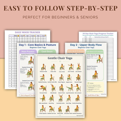 Beginner Chair Yoga Program – Gentle 7-Day Routine | printable seated yoga for seniors and beginners PDF