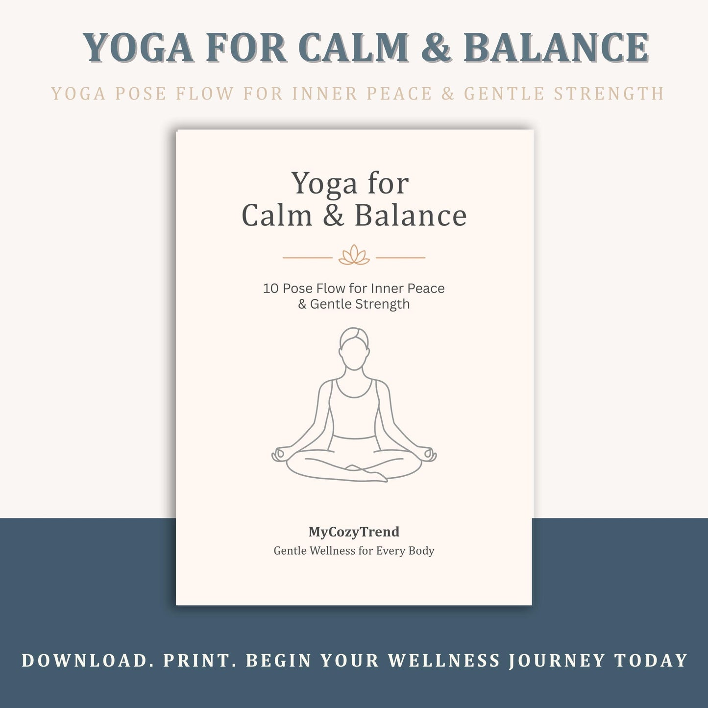 Beginner Yoga Flow PDF – 10 Gentle Poses for Home Practice | printable beginner yoga routine for seniors, gentle stretching PDF