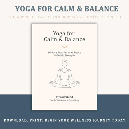 Beginner Yoga Flow PDF – 10 Gentle Poses for Home Practice | printable beginner yoga routine for seniors, gentle stretching PDF