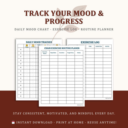 Ultimate Chair Yoga for Seniors – 28-Day Printable Exercise Program | gentle seated mobility routine for seniors PDF download