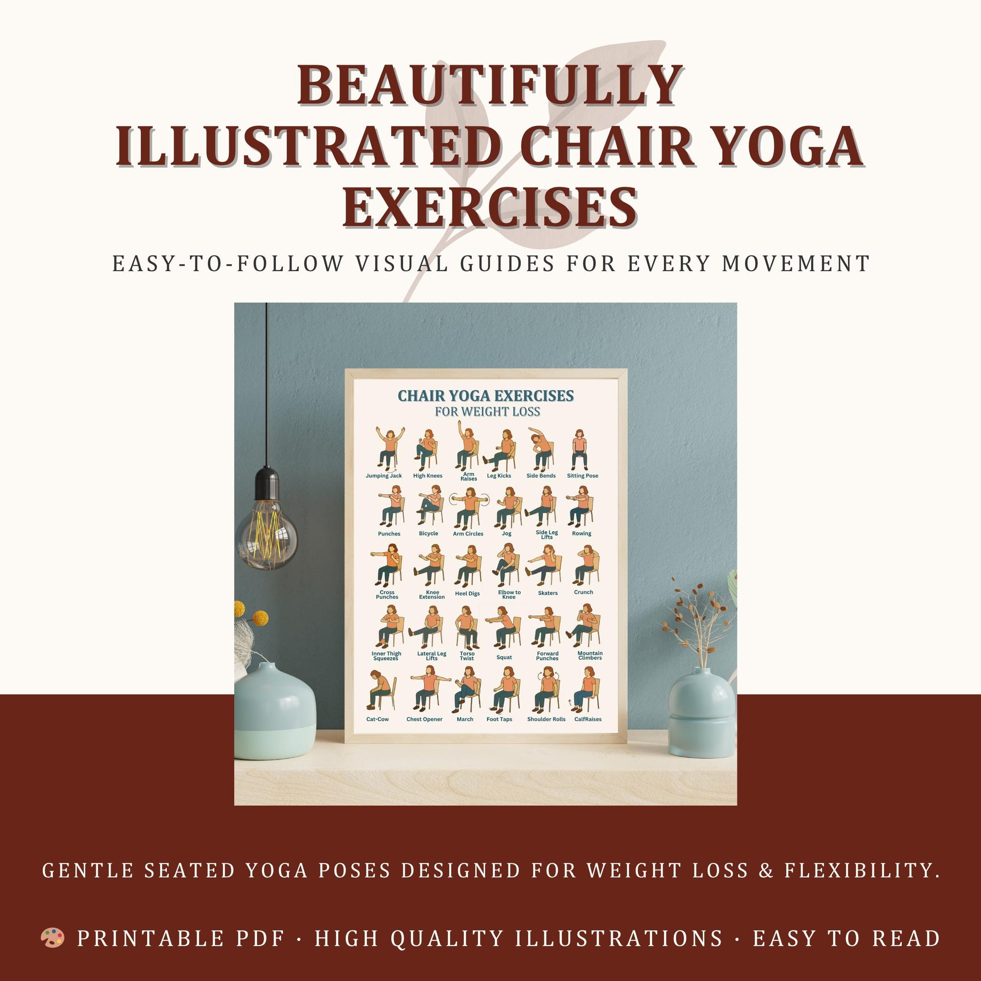 Ultimate Chair Yoga for Seniors – 28-Day Printable Exercise Program | gentle seated mobility routine for seniors PDF download
