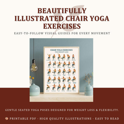 Ultimate Chair Yoga for Seniors – 28-Day Printable Exercise Program | gentle seated mobility routine for seniors PDF download