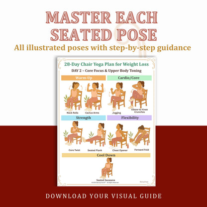 Chair Yoga Plan for Seniors & Beginners – Mobility & Stretch Routine | gentle seated yoga printable for seniors PDF