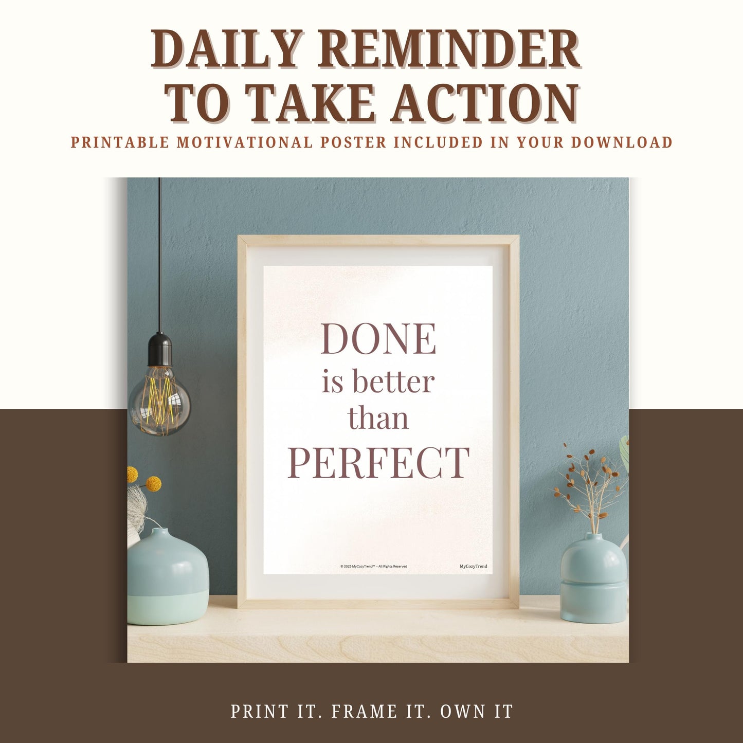 Anti-Procrastination Daily Planner – Weekly Goal Tracker Printable PDF | productivity planner, time audit worksheet, mindset reset printable