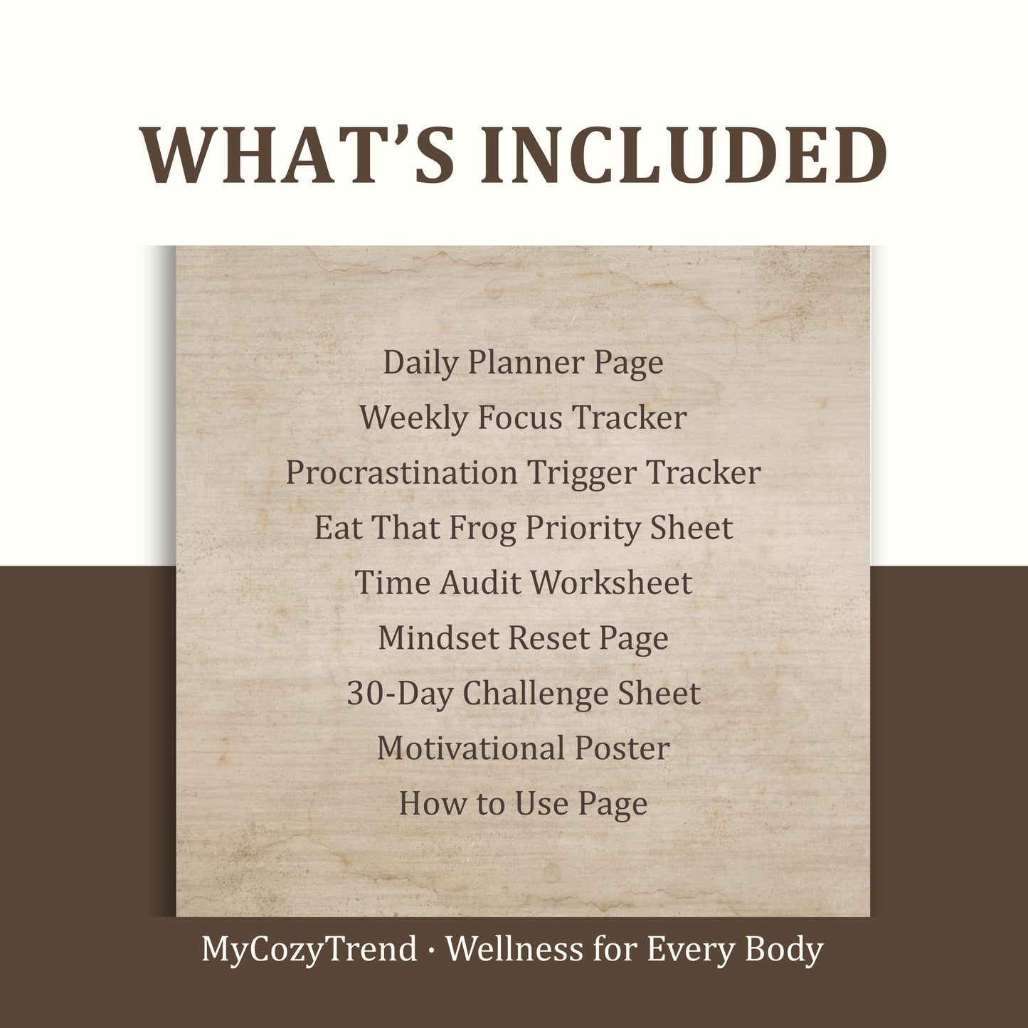 Anti-Procrastination Daily Planner – Weekly Goal Tracker Printable PDF | productivity planner, time audit worksheet, mindset reset printable