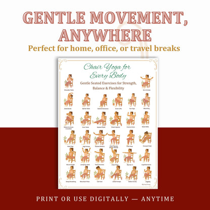 Chair Yoga Plan for Seniors & Beginners – Mobility & Stretch Routine | gentle seated yoga printable for seniors PDF