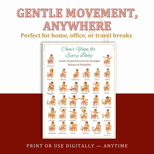 Chair Yoga Plan for Seniors & Beginners – Mobility & Stretch Routine | gentle seated yoga printable for seniors PDF